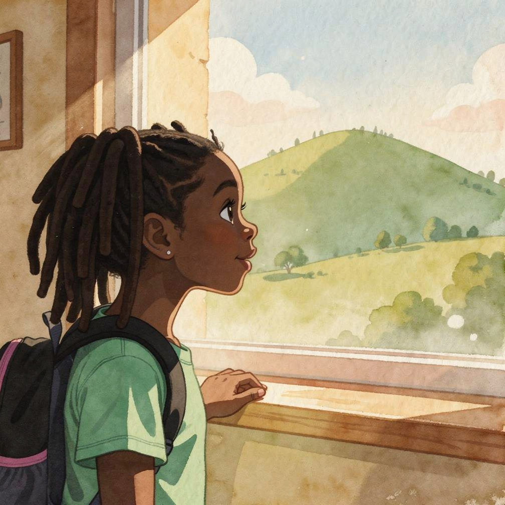 Fafali discovers a glowing doorway in the garden